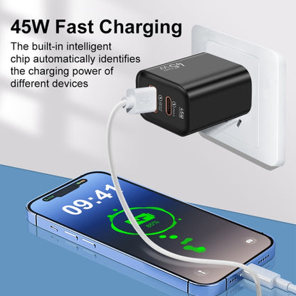 45PQ 45W PD25W + QC3.0 20W USB Fully Compatible Super Fast Charger, US Plug(Transparent Gray) - USB Charger by buy2fix | Online Shopping UK | buy2fix