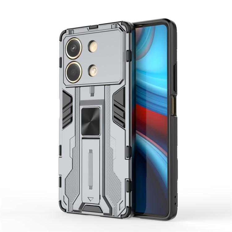 For Redmi Note 13R Pro Supersonic Armor PC Hybrid TPU Phone Case(Grey) - Xiaomi Cases by buy2fix | Online Shopping UK | buy2fix