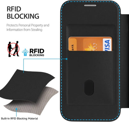 For iPhone 15 Pro MagSafe RFID Blocking Adsorption Flip Leather Phone Case(Blue) - iPhone 15 Pro Cases by buy2fix | Online Shopping UK | buy2fix