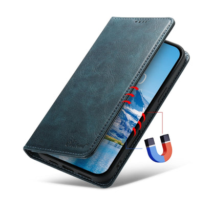 For iPhone 16 Plus Suteni J02 Oil Wax Wallet Leather Phone Case(Blue) - iPhone 16 Plus Cases by Suteni | Online Shopping UK | buy2fix