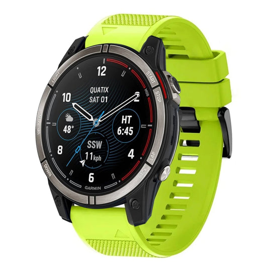 For Garmin Quatix 7 Pro 22mm Quick Release Silicone Watch Band(Lime Green) - Watch Bands by buy2fix | Online Shopping UK | buy2fix