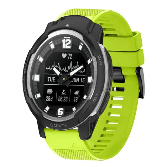 For Garmin Instinct Crossover 22mm Quick Release Silicone Watch Band(Lime Green) - Watch Bands by buy2fix | Online Shopping UK | buy2fix