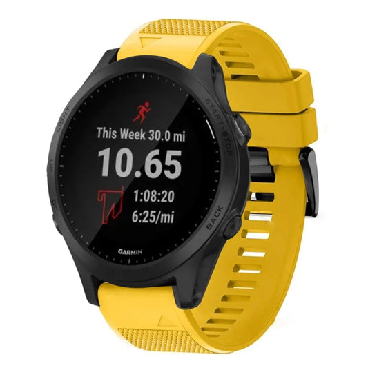 For Garmin Forerunner 945 22mm Quick Release Silicone Watch Band(Yellow) - Watch Bands by buy2fix | Online Shopping UK | buy2fix