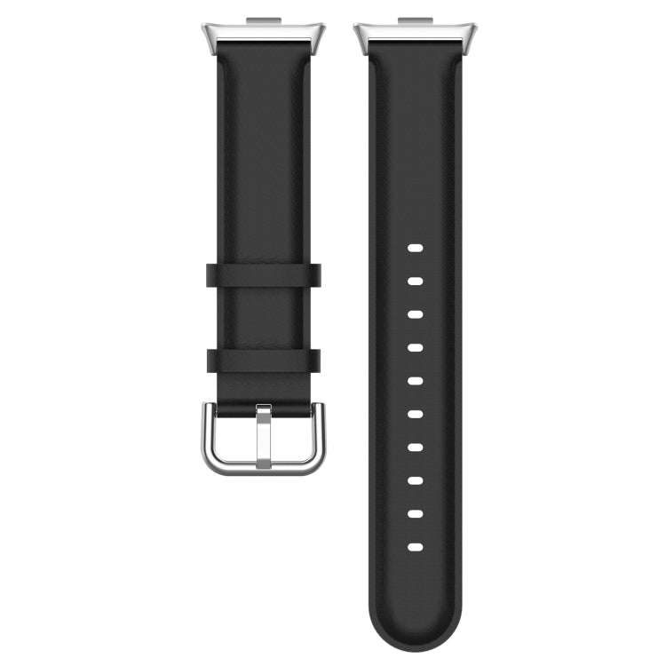 For Redmi Watch 4 Round Tail Top Layer Leather Watch Band(Black) - Watch Bands by buy2fix | Online Shopping UK | buy2fix