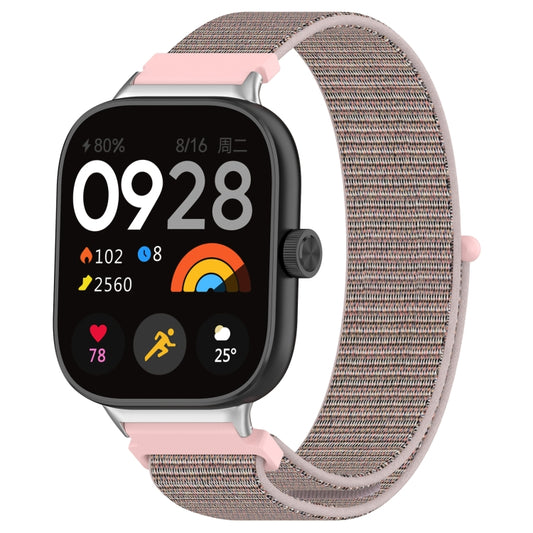 For Redmi Watch 4 Nylon Loop Metal Connector Watch Band(Pink) - Watch Bands by buy2fix | Online Shopping UK | buy2fix