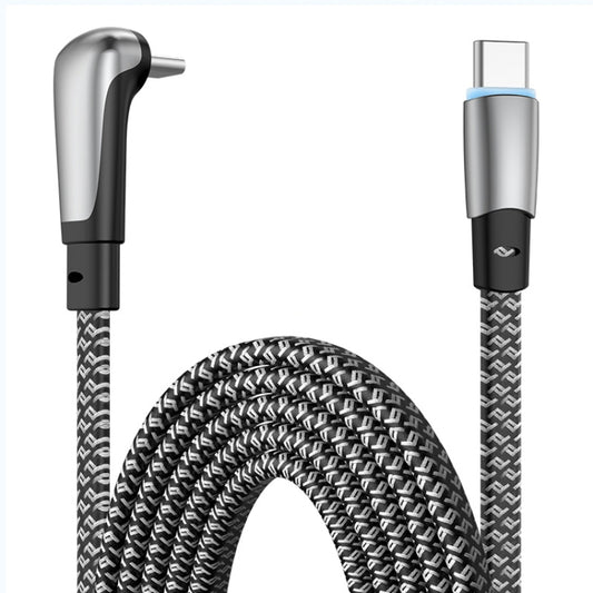 ENKAY PD65W Elbow Type-C to Type-C Fast Charging Data Braid Cable with Indicator Light, Length:2m - USB-C & Type-C Cable by ENKAY | Online Shopping UK | buy2fix