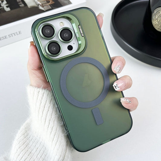 For iPhone 12 Pro MagSafe Lens Holder PC Hybrid TPU Phone Case(Green) - iPhone 12 / 12 Pro Cases by buy2fix | Online Shopping UK | buy2fix