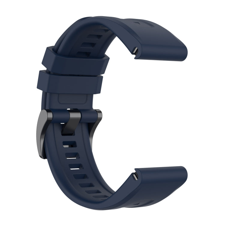 For Garmin Descent G1 / G1 Solar Solid Color Black Buckle Silicone Quick Release Watch Band(Dark Blue) - Watch Bands by buy2fix | Online Shopping UK | buy2fix