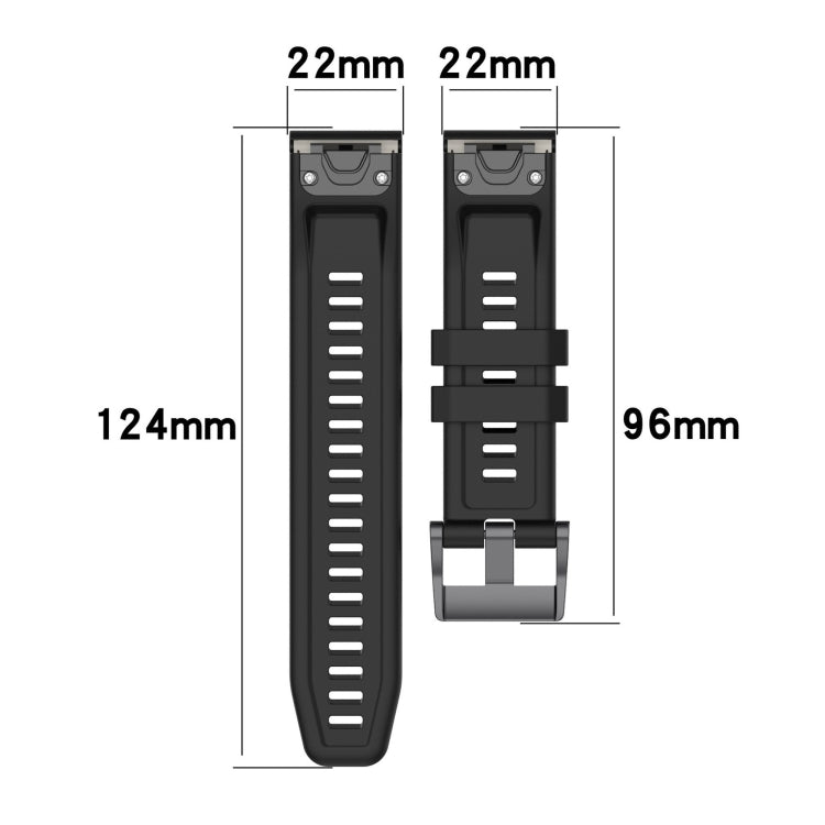 For Garmin Epix Gen2 / Epix Pro Gen2 47mm Solid Color Black Buckle Silicone Quick Release Watch Band(Red) - Watch Bands by buy2fix | Online Shopping UK | buy2fix