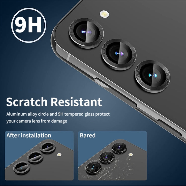 For Samsung Galaxy A35 ENKAY Hat-Prince 9H Rear Camera Lens Aluminium Alloy Tempered Glass Film(Black) - Galaxy Tempered Glass by ENKAY | Online Shopping UK | buy2fix