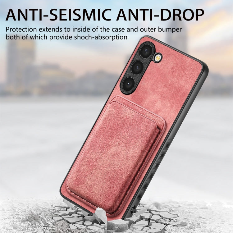 For Samsung Galaxy S23+ 5G Retro Leather Card Bag Magnetic Phone Case(Pink) - Galaxy S23+ 5G Cases by buy2fix | Online Shopping UK | buy2fix