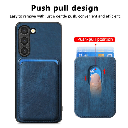 For Samsung Galaxy S23 5G Retro Leather Card Bag Magnetic Phone Case(Blue) - Galaxy S23 5G Cases by buy2fix | Online Shopping UK | buy2fix