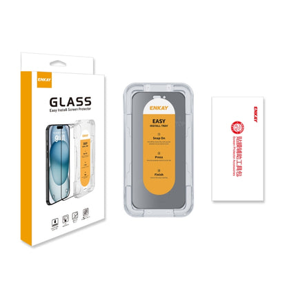 For iPhone 16 Plus ENKAY Easy Install Anti-peeping Privacy Full Screen Tempered Glass Film - iPhone 16 Plus Tempered Glass by ENKAY | Online Shopping UK | buy2fix