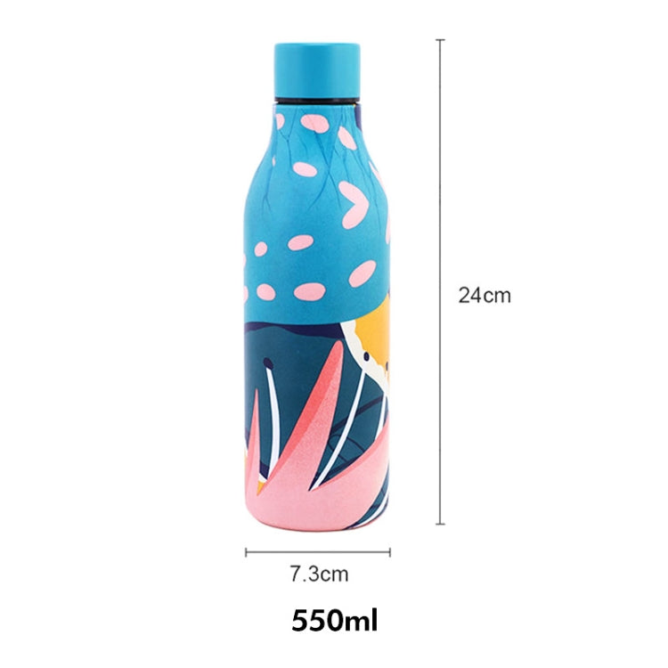 JUNSUNMAY Geometric Patterns Coating 304 Stainless Steel  550ml Water Vacuum Bottle(Blue) - Vacuum Thermoses & Cups by JUNSUNMAY | Online Shopping UK | buy2fix