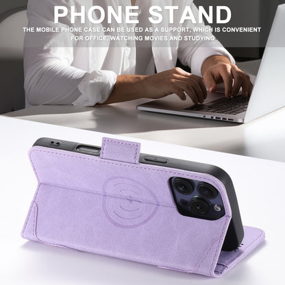 For iPhone 16 Pro Max SUTENI J07 Multifunctional Horizontal Flip Magsafe Leather Phone Case(Purple) - iPhone 16 Pro Max Cases by Suteni | Online Shopping UK | buy2fix