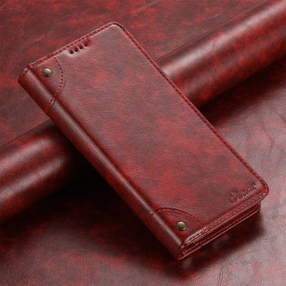 For Samsung Galaxy S24+ 5G Suteni Baroque Calf Texture Buckle Wallet Leather Phone Case(Red) - Galaxy S24+ 5G Cases by Suteni | Online Shopping UK | buy2fix