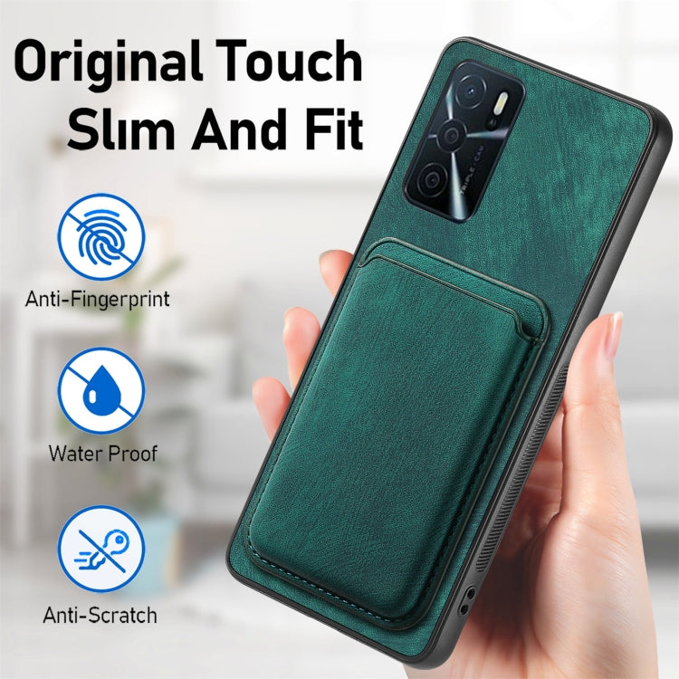 For OPPO Reno10 Global Retro Leather Card Bag Magnetic Phone Case(Green) - OPPO Cases by buy2fix | Online Shopping UK | buy2fix