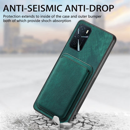For OPPO Reno8 T 4G Retro Leather Card Bag Magnetic Phone Case(Green) - OPPO Cases by buy2fix | Online Shopping UK | buy2fix