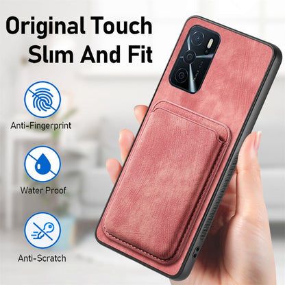 For OPPO Reno8 Z Retro Leather Card Bag Magnetic Phone Case(Pink) - OPPO Cases by buy2fix | Online Shopping UK | buy2fix