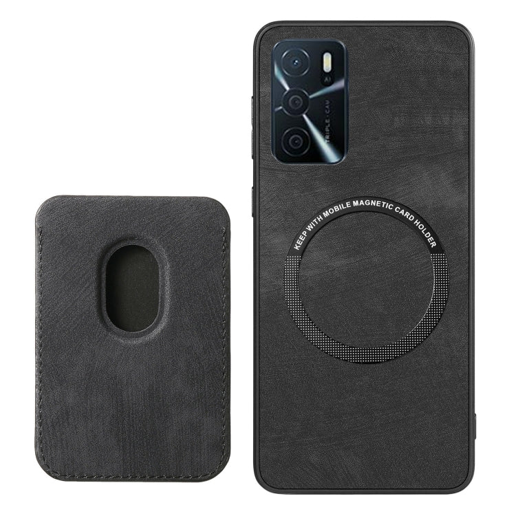 For OPPO Find X5 Pro Retro Leather Card Bag Magnetic Phone Case(Black) - OPPO Cases by buy2fix | Online Shopping UK | buy2fix