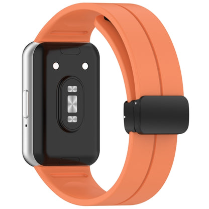 For Samsung Galaxy Fit 3 SM-R390 Magnetic Folding Buckle Silicone Watch Band(Orange) - Watch Bands by buy2fix | Online Shopping UK | buy2fix