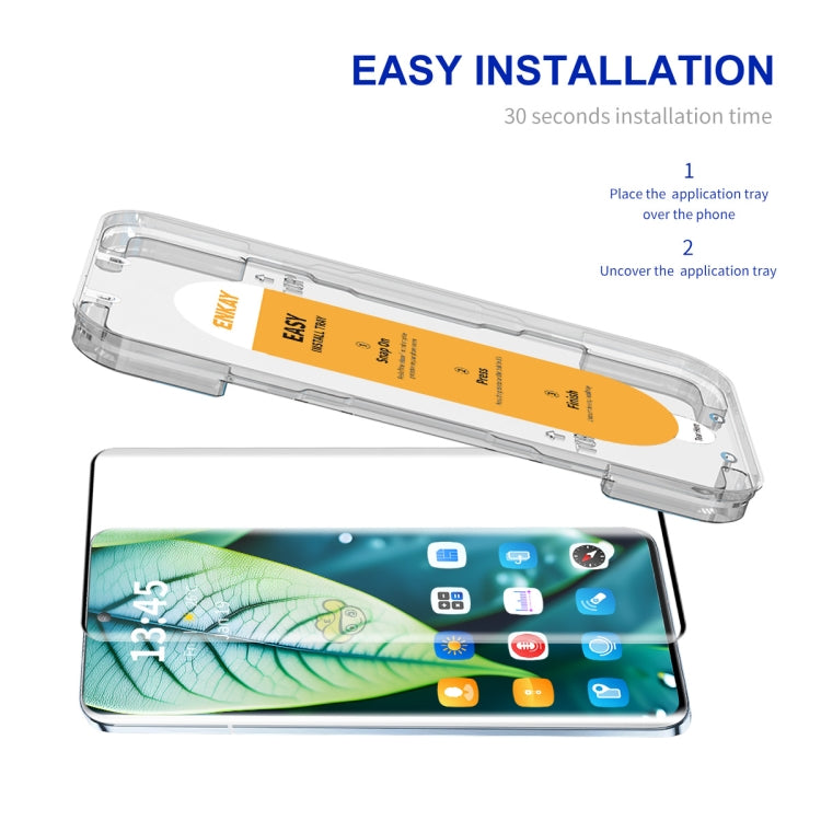 For vivo X100 / X100 Pro ENKAY Easy Install Hot Bending Full Coverage Side Glue Tempered Glass Film - X100 Pro Tempered Glass by ENKAY | Online Shopping UK | buy2fix