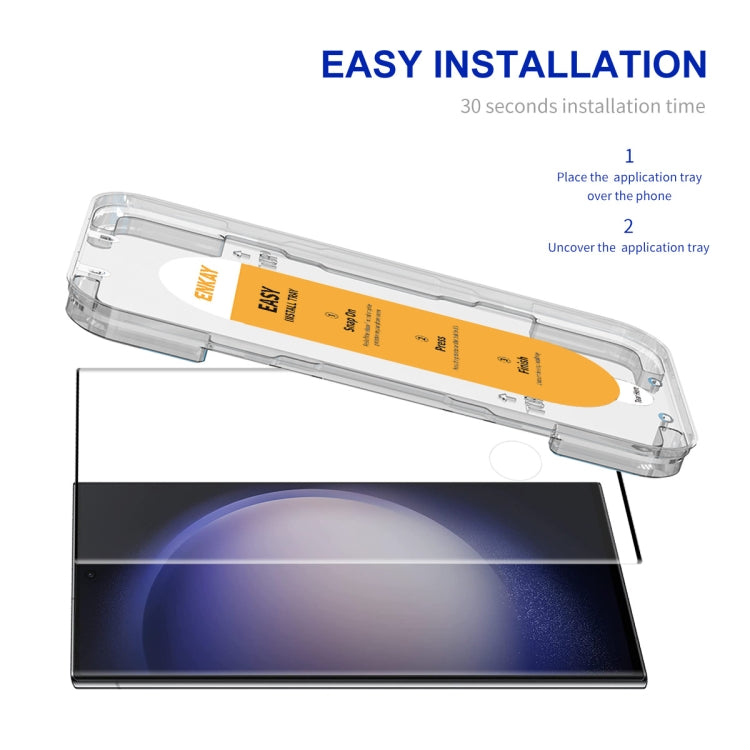 For Samsung Galaxy S23 Ultra 5G ENKAY Easy Install Hot Bending Side Glue Tempered Glass Film - Galaxy S23 Ultra 5G Tempered Glass by ENKAY | Online Shopping UK | buy2fix