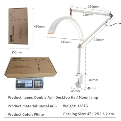 HD-M3X For Eyelash Extensions / Tattoo / Nail Art Lighting Lamp 16 inch Clip-on Half Moon Desk Lamp(EU Plug) - Selfie Light by buy2fix | Online Shopping UK | buy2fix