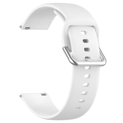 For Xiaomi Watch 2 Solid Color Metal Silver Buckle Silicone Watch Band, Size: L(White) - Watch Bands by buy2fix | Online Shopping UK | buy2fix