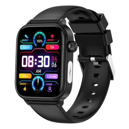 ET570 1.96 inch Color Screen Smart Watch Silicone Strap, Support Bluetooth Call / ECG(Black) - Smart Watches by buy2fix | Online Shopping UK | buy2fix