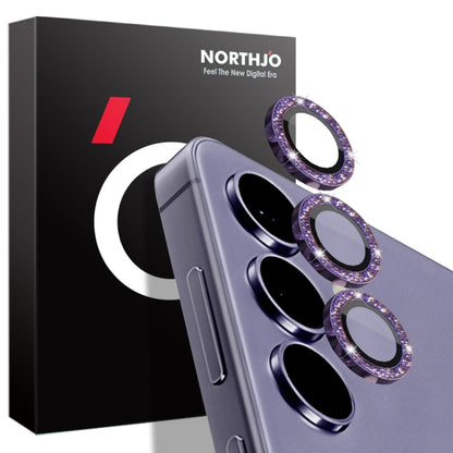 For Samsung Galaxy S24+ 5G NORTHJO Camera Lens Bling Glitter Metal Ring Tempered Glass Film(Purple) - Galaxy S24+ 5G Tempered Glass by NORTHJO | Online Shopping UK | buy2fix