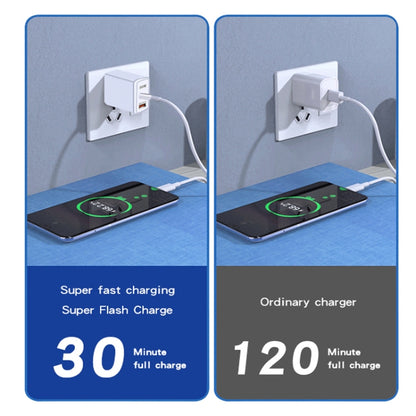 QC5.0 USB / PD25W Type-C Super Fast Charging Full Protocol Phone Charger, UK Plug(Black) - USB Charger by buy2fix | Online Shopping UK | buy2fix