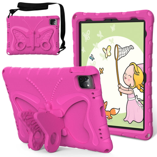 For iPad Air 11 2024 Butterfly Bracket EVA Shockproof Tablet Case(Rose Red) - iPad Air 11 2024 Cases by buy2fix | Online Shopping UK | buy2fix