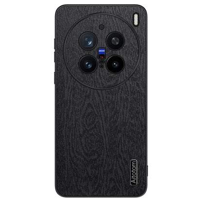 For vivo X200 Pro Tree Bark Leather Shockproof Phone Case(Black) - X200 Pro Cases by buy2fix | Online Shopping UK | buy2fix