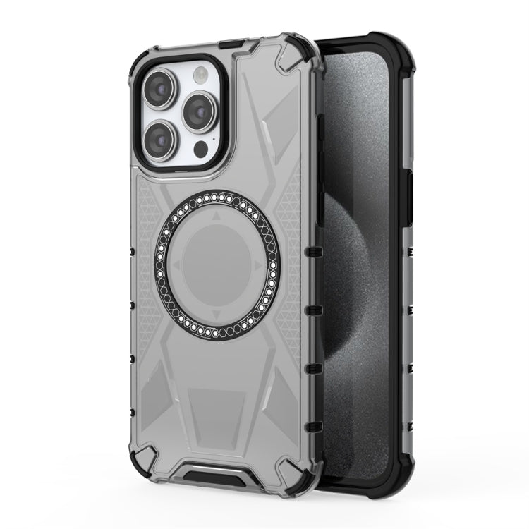 For iPhone 15 Pro Max MagSafe Armor Holder PC Hybrid TPU Phone Case(Black) - iPhone 15 Pro Max Cases by buy2fix | Online Shopping UK | buy2fix