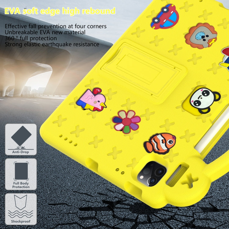 For iPad Air 11 2024 Handle Kickstand Children EVA Shockproof Tablet Case(Yellow) - iPad Air 11 2024 Cases by buy2fix | Online Shopping UK | buy2fix