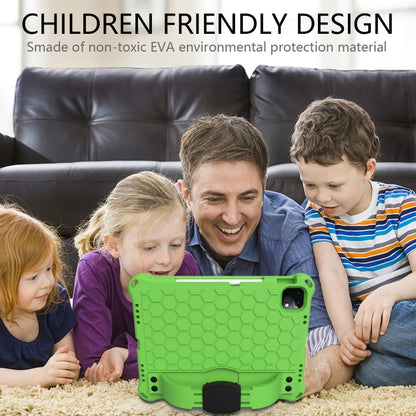 For iPad Air 11 2024 Honeycomb EVA Hybrid PC Tablet Case with Strap(Green+Black) - iPad Air 11 2024 Cases by buy2fix | Online Shopping UK | buy2fix