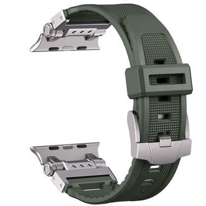 For Apple Watch Series 5 44mm Silicone Armor Mecha Head Watch Band(Green) - Watch Bands by buy2fix | Online Shopping UK | buy2fix