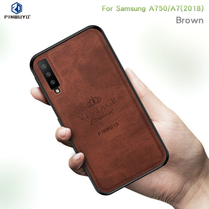 PINWUYO Shockproof Waterproof Full Coverage PC + TPU + Skin Protective Case for Galaxy A7 2018/A750(Brown) - Galaxy Phone Cases by PINWUYO | Online Shopping UK | buy2fix