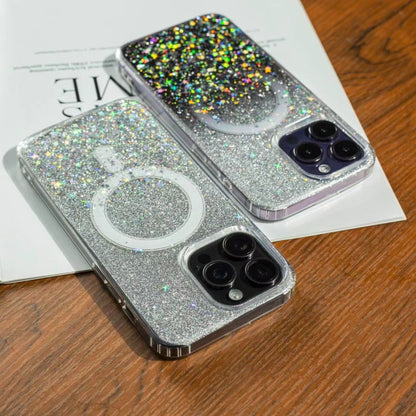 For iPhone 14 Gradient Glitter Starry MagSafe Phone Case(Gradient Silver) - iPhone 14 Cases by buy2fix | Online Shopping UK | buy2fix