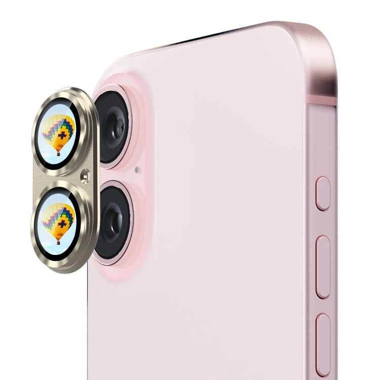 For iPhone 16 / 16 Plus ENKAY Anti-reflection Camera Lens Aluminium Alloy Tempered Glass Film(Pink) - iPhone 16 Plus Tempered Glass by ENKAY | Online Shopping UK | buy2fix