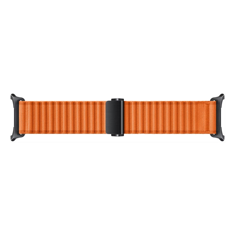 For Samsung Galaxy Watch Ultra 47mm Ocean Style Magnetic Buckle Braided Watch Band(Orange) - Watch Bands by buy2fix | Online Shopping UK | buy2fix