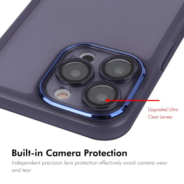 For iPhone 16 Pro ENKAY Hat-Prince Translucent Matte TPU Phone Case with Lens Film(Purple) - iPhone 16 Pro Cases by ENKAY | Online Shopping UK | buy2fix