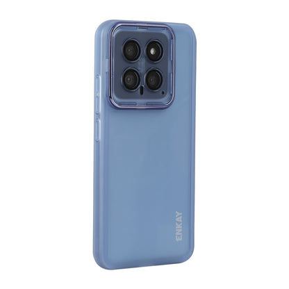 For Xiaomi 14 ENKAY Hat-Prince Translucent Matte TPU Phone Case with Lens Film(Blue) - 14 Cases by ENKAY | Online Shopping UK | buy2fix