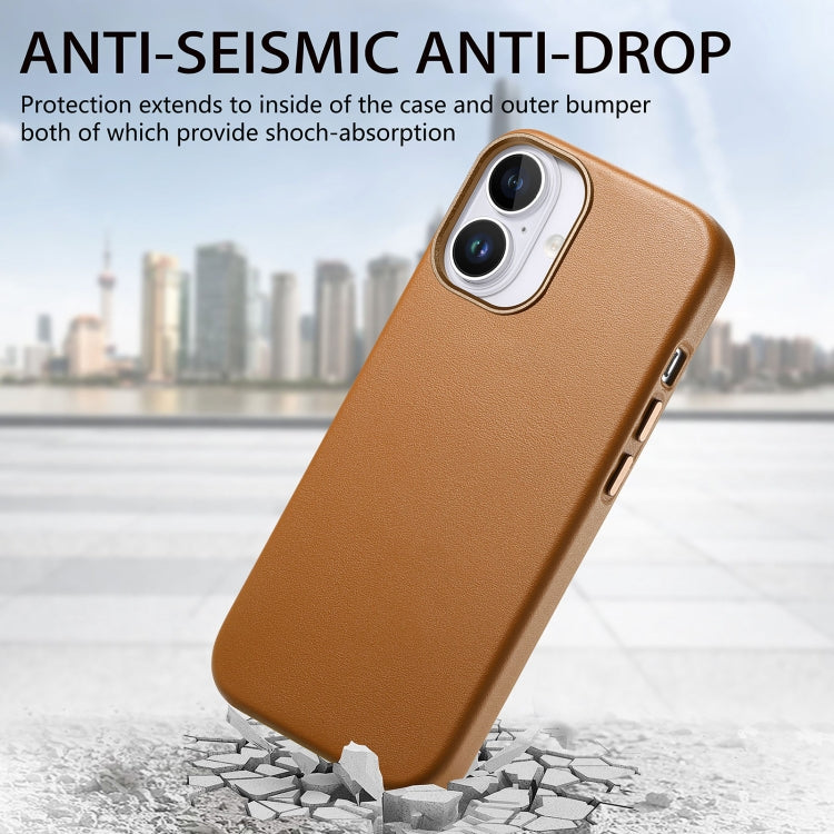 For iPhone 16 Pro Max Electroplated Metal Button Shockproof Phone Case(Brown) - iPhone 16 Pro Max Cases by buy2fix | Online Shopping UK | buy2fix