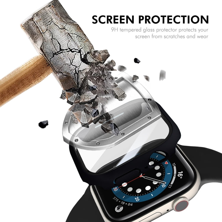 For Apple Watch Series 10 46mm ENKAY Hat-Prince PC Tempered Glass Film Integrated Watch Case(White) - Watch Cases by ENKAY | Online Shopping UK | buy2fix