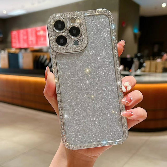 For iPhone 16 Pro Max Diamond Gradient Glitter Plated TPU Phone Case(Silver) - iPhone 16 Pro Max Cases by buy2fix | Online Shopping UK | buy2fix