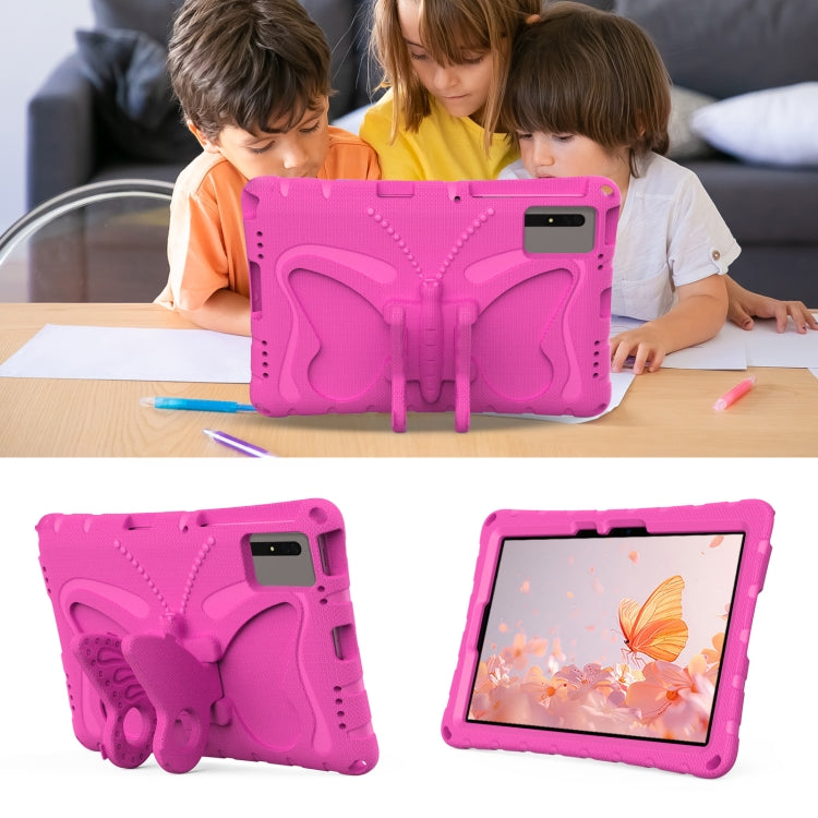 For Lenovo Tab M11 / Xiaoxin Pad 11 2024 Butterfly Bracket EVA Shockproof Tablet Case(RoseRed) - Lenovo by buy2fix | Online Shopping UK | buy2fix