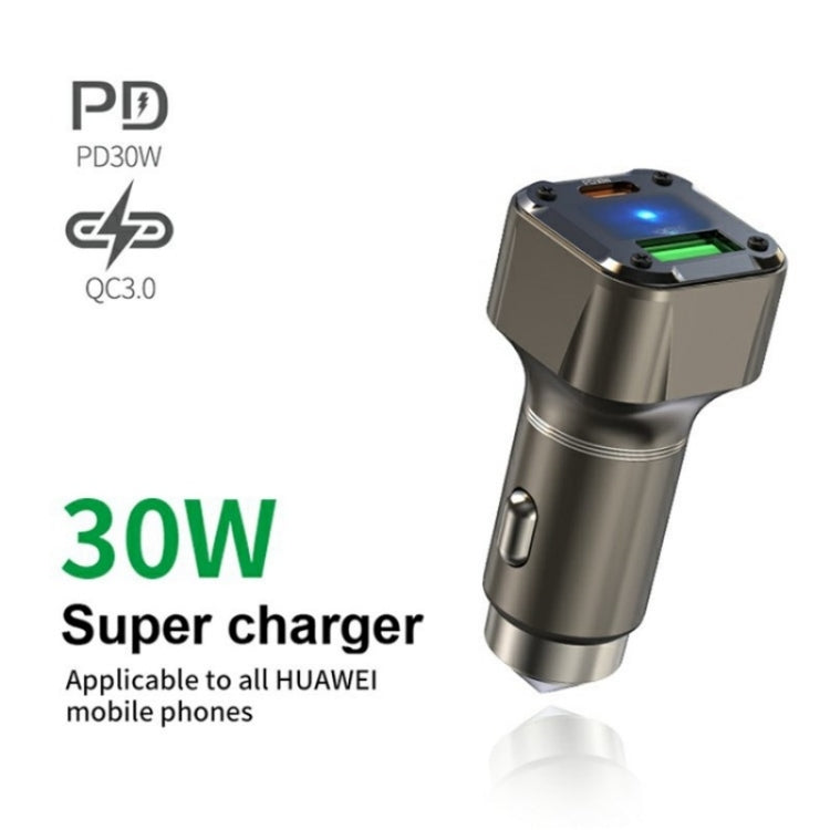 K25 Fast Charging Metal Window Breaker Car Charger Adapter PD 30W Super Charger - Car Charger by buy2fix | Online Shopping UK | buy2fix