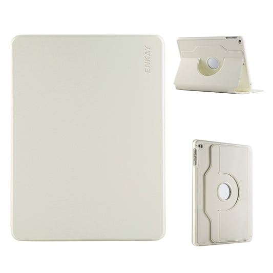 For iPad Air / Air 2 / 9.7 2017 / 2018 ENKAY 360 Rotation TPU Leather Smart Tablet Case with Pen Slot(Beige) - iPad 9.7 (2018) & (2017) Cases by ENKAY | Online Shopping UK | buy2fix